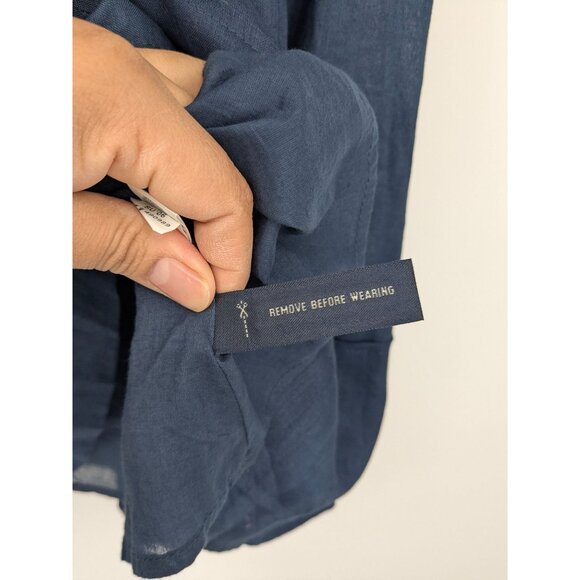 Y2K Banana Republic Midi Full Skirt Women Size 10 100% Linen Pleated Academia - Picture 12 of 12